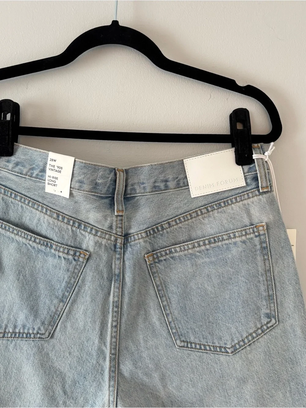 Denim Forum NWT The 90s Vintage High-Rise Long Denim Short Raw Hem Aritzia